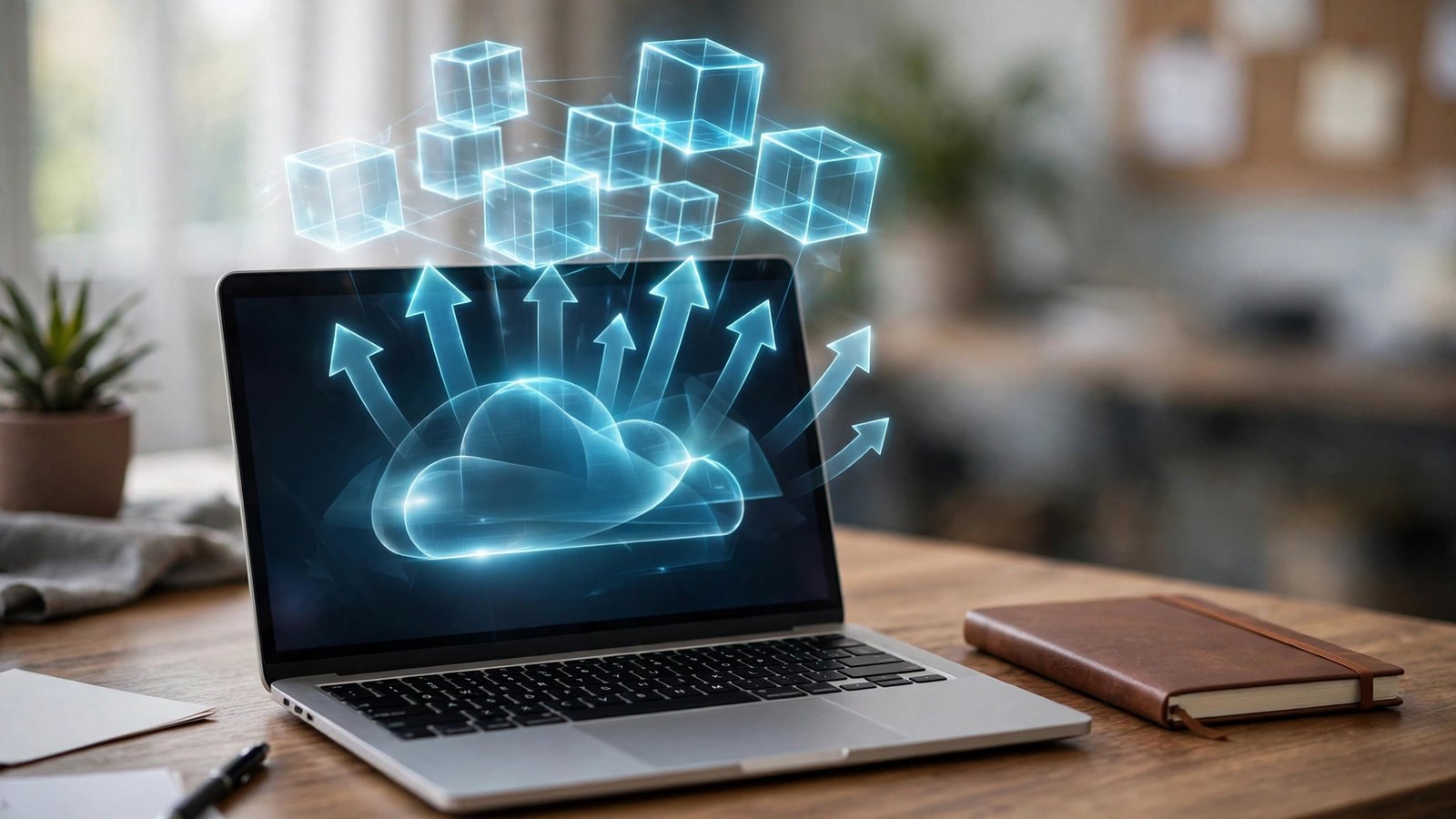 A laptop showing a cloud dashboard for remotely delivered IT tools